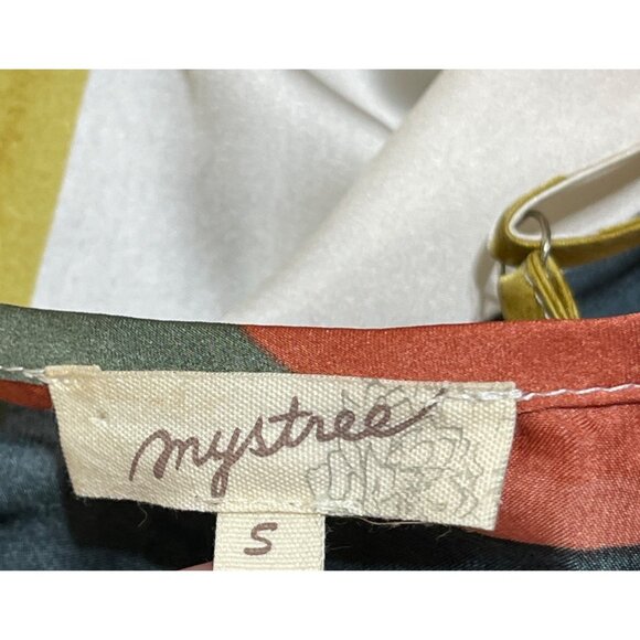 Mystree Tank Top Blouse Sleeveless Stripe Orange Green Size S Small - Picture 4 of 6